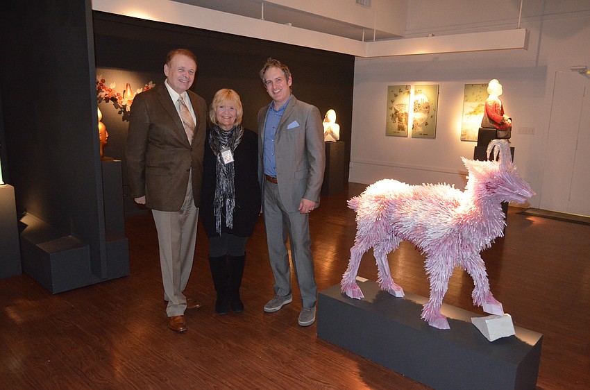 Larry Thompson, president of the Ringling College of Art, Jane Buckman, president of Longboat Key Center for the Arts, and Habatat Galleries President Corey Hampson