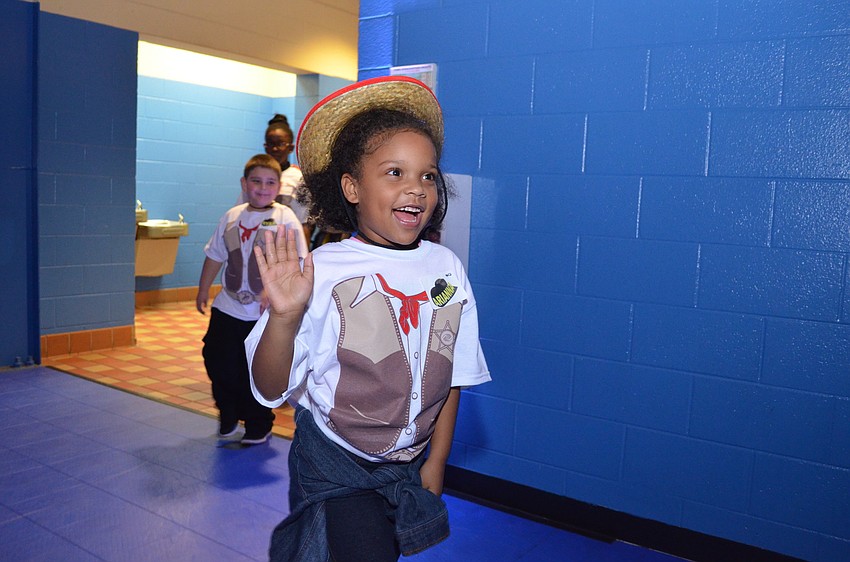 Ariana Robson is surprised by all the people as she enters the event.