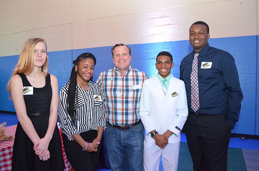 Center, Boys & Girls Club of Sarasota County President and CEO Bill Sadlo with the 2016 Youth of the Year nominees Brittany Alling, Kayla McGann, Rickey Tedesco and Almuta Hawks.