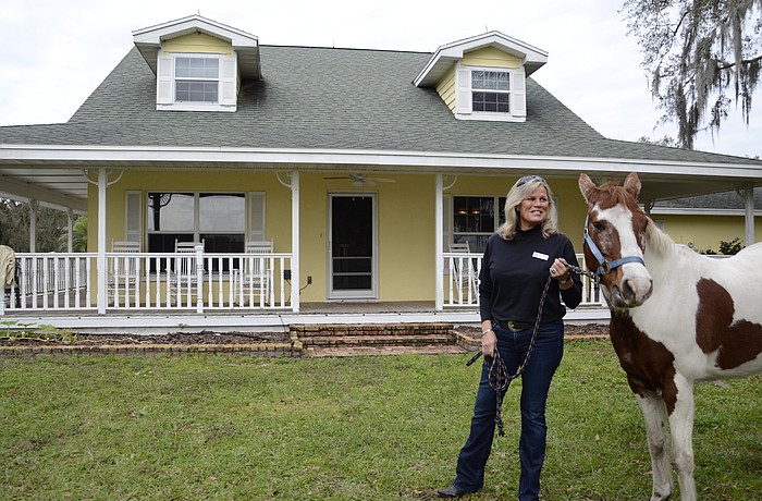 Jody Jorgensen is still getting to know the horses at the facility, including Gracie pictured here. She said she grew up riding bareback with her childhood friend.