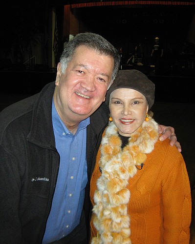 Alan Mitchell with Buddy Hollyâ€™s widow, Maria Elena, in 2009.