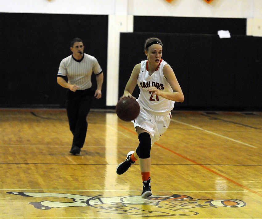 Sarasota freshman forward Kate Meyer led the Sailors with eight points.