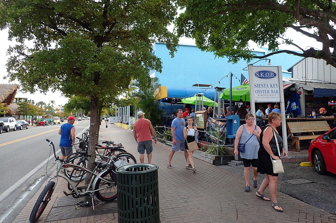 Tourists in the Siesta Key Village. The Chamber acts as a visitors' center and promotional group for the entire Key.