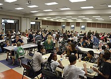 Moms, grandmothers and students filled the Willis cafeteria for Moms and Muffins.