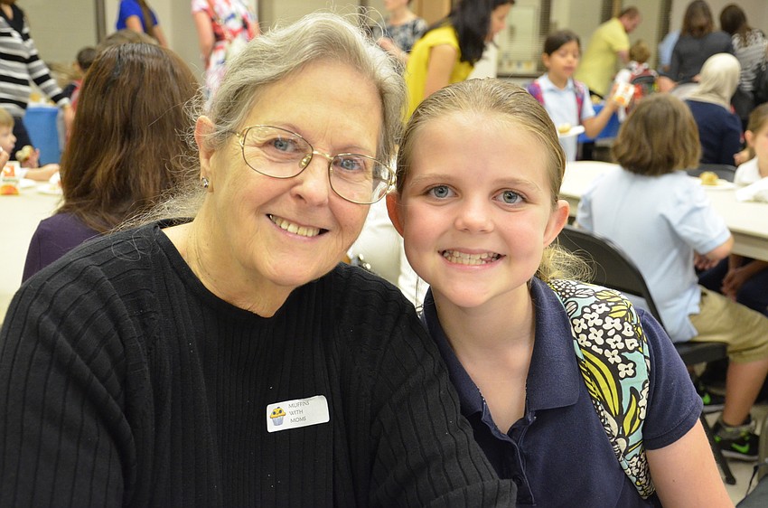 Mary Helms came to get muffins with her granddaughter, Lauren Dalton.
