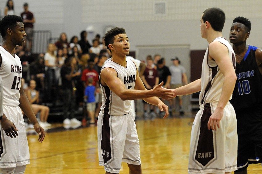 Riverview senior captain D.J. Bryant finished with 11 points and 10 assists.