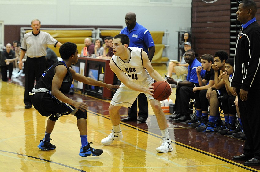 Riverview guard AJ Caldwell was one of three Rams players who finished in double figures.