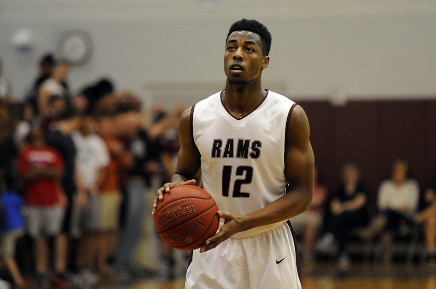 Riverview junior forward Brion Whitley prepares for a free throw in the first half.