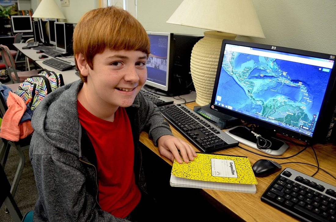 Andrew Landers, a sixth-grader, enjoys learning about foreign countries, although he has never actually traveled outside of the United States.
