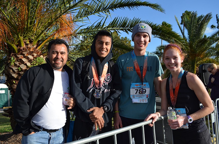 Jose Grajalez with his son, overall winner,  Warran Grajalez, Matt and Sydnee Berman.