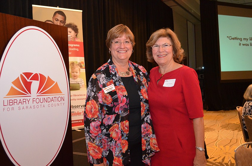 Library Foundation of Sarasota County President Linda Getzen and Sue Stewart