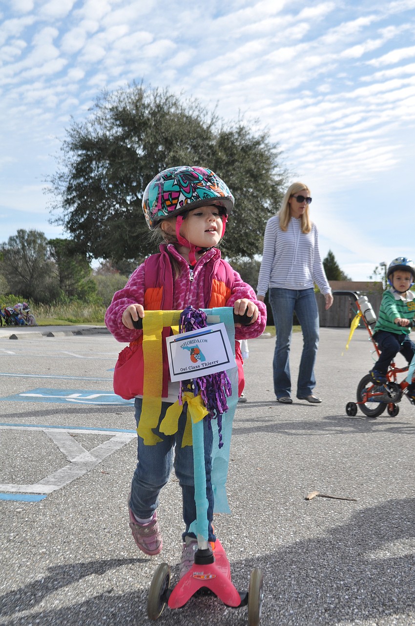Thierry Ames warms up for the trike-a-thon.