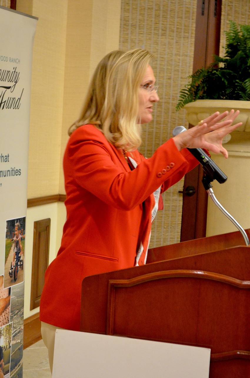 Susan Atherton, of the Lakewood Ranch Community Fund, explains the importance of women working together.