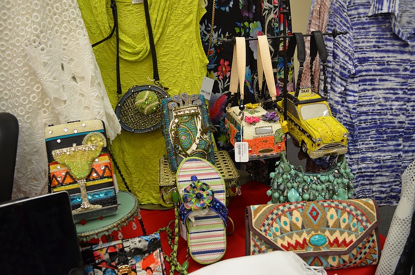 Handbags in unique shapes were on display from Foxy Lady.