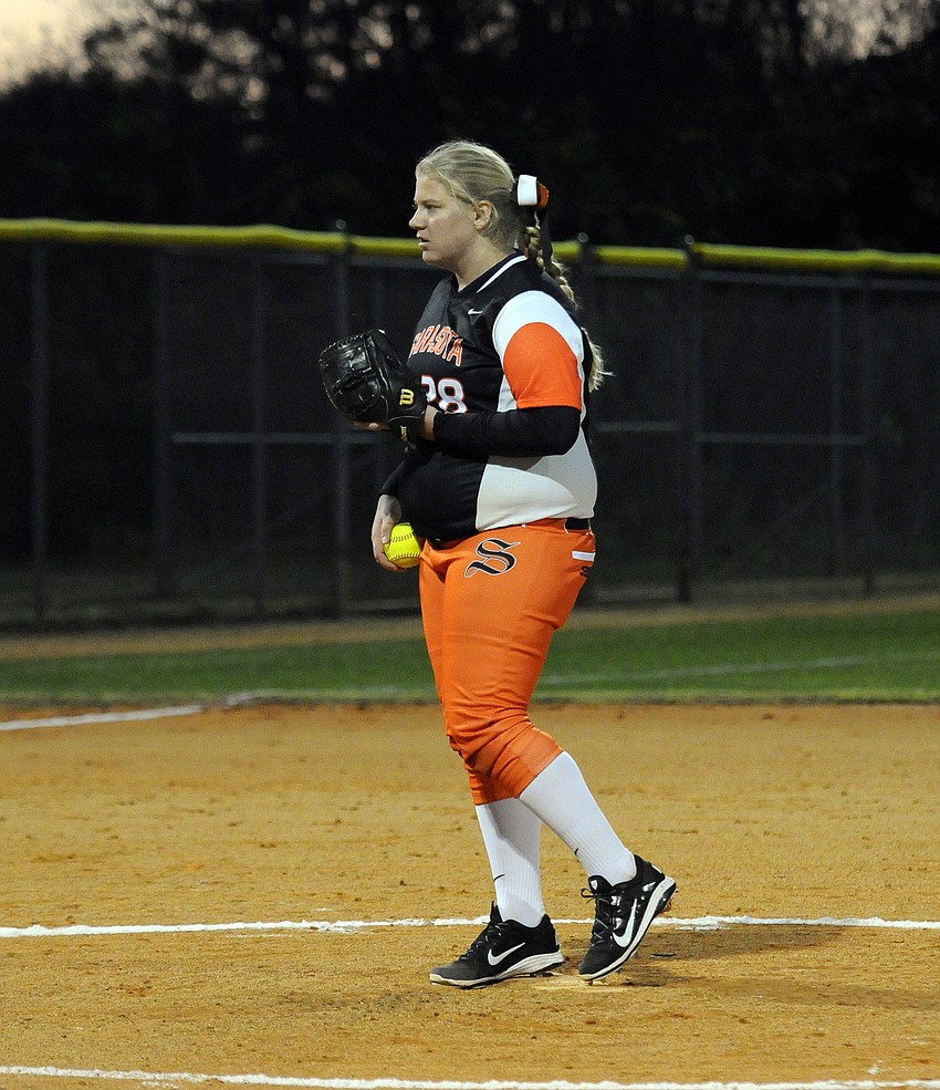 Senior Brittany Bendel got the call on the mound for Sarasota.