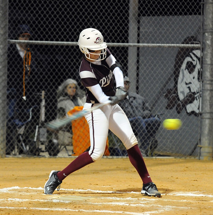 Braden River junior Sarah Crawford hit a RBI double in the first inning.