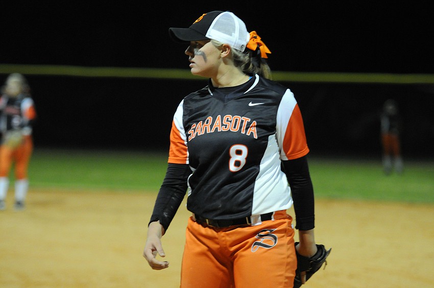 Senior Abby Wishart plays first base for Sarasota.