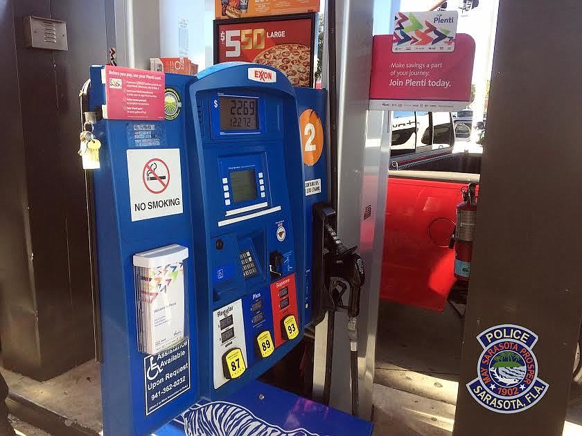 The Sarasota Police Department provided this picture of the Exxon pump used to collect credit card information.