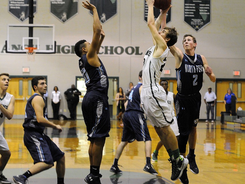 Lakewood Ranch junior Brock Sisson goes up for a shot in the first half.