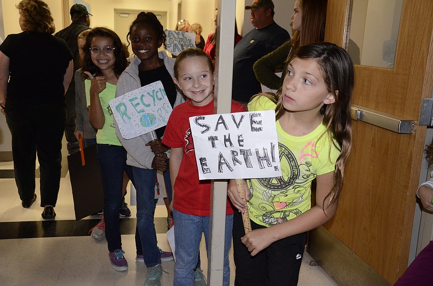 Gabrielle Waters, Rhaegan Madden, Brianne Bonzheim and Joy Van Buskirk wait to go on stage.