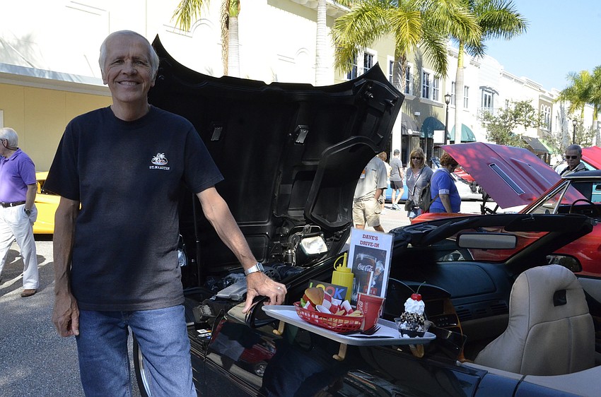 David Wellette of Parrish bought this antique drive-in tray for his 1994 Corvette.