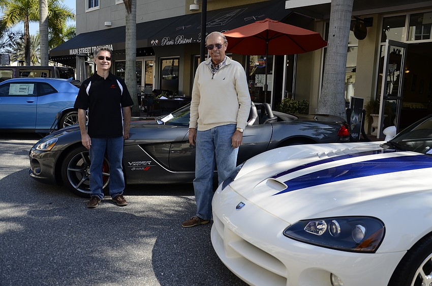 David Camire of Lakewood Ranch with his 2010 final edition Viper and David Poelke of Sarasota with his 2005 commemorative edition Viper.