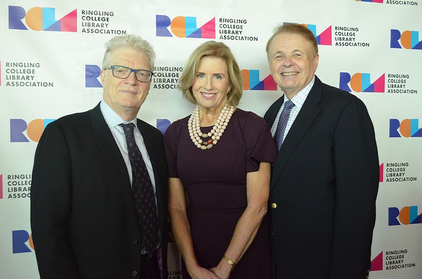 Sir Ken Robinson, RCLA Town Hall 2016 Chair Chris Cremer and Ringling College of Art and Design President Larry Thompson