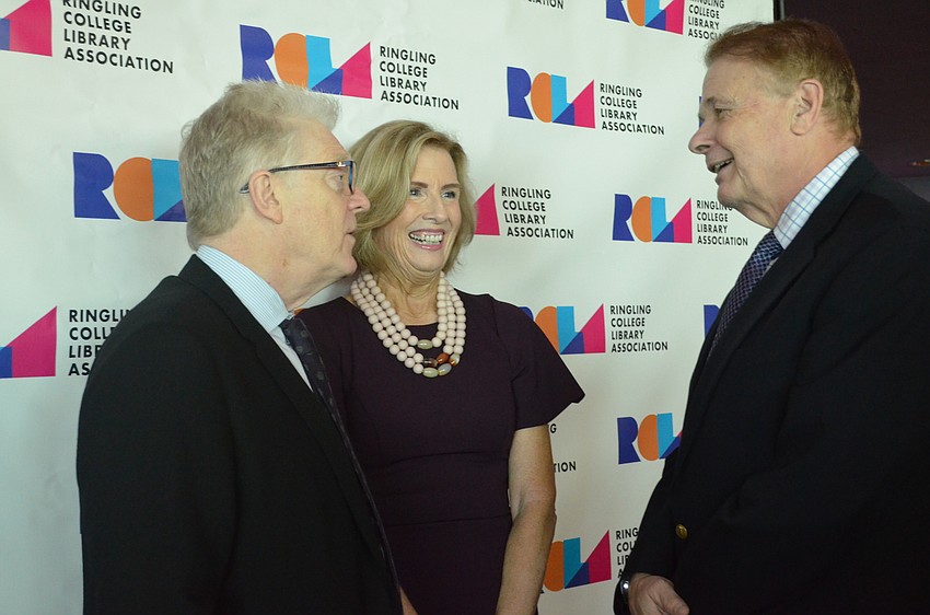 Sir Ken Robinson, RCLA Town Hall 2016 Chair Chris Cremer and Ringling College of Art and Design President Larry Thompson