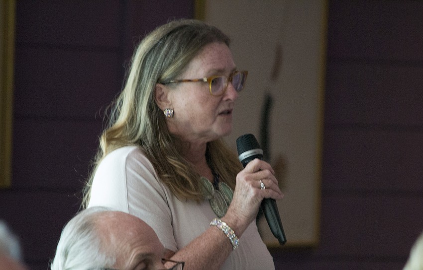 Retired educator Patti Buss asks Sir Ken Robinson when he thinks the focus in education will shift away from standardized testing.