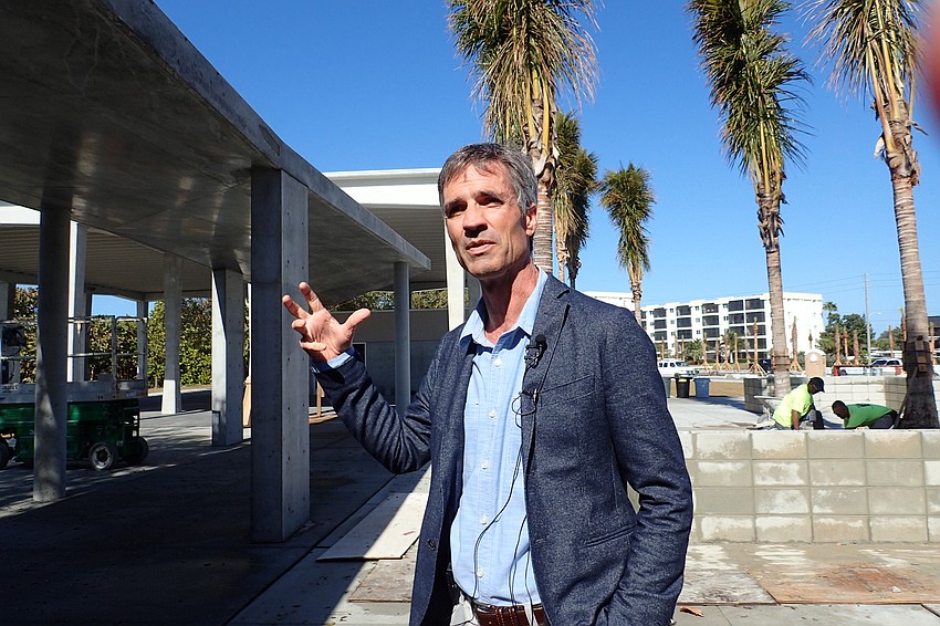 Jerry Sparkman, of Sweet Sparkman Architects, describes changes to the historic pavilion area, as well as what was preserved.