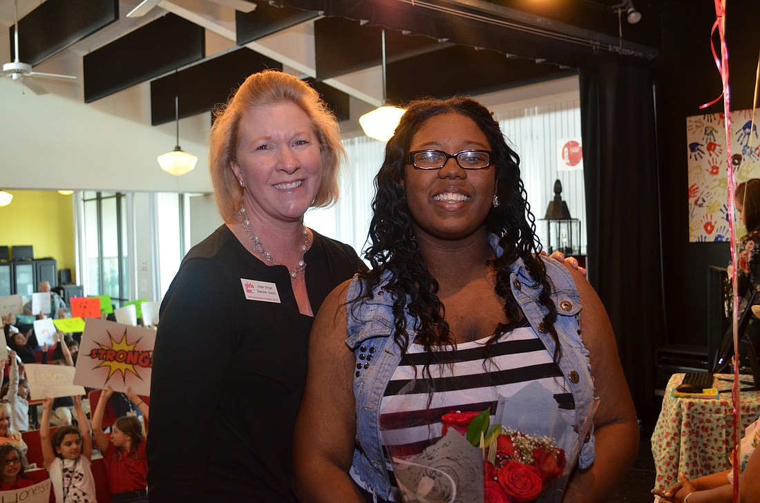 Girls Inc. of Sarasota County Executive Director Angie Stringer with 2016 Girl of the Year Tyesha Brown