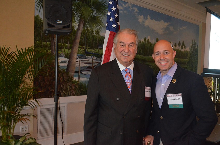 Republican Club President Joe McElmeel and speaker Ret. SSGT Brian Mast
