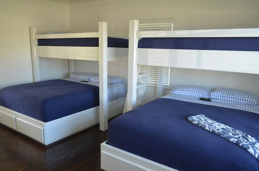 The boys’ wing of the house features bunk beds that can fit up to six boys.