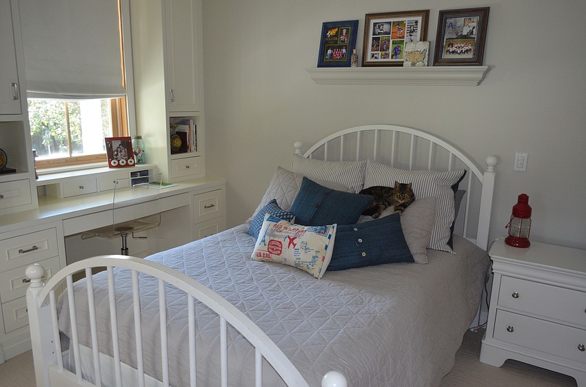 One bedroom is home to the Hoovers’ 9-year-old son and occasionally their cat, Cinnamon.