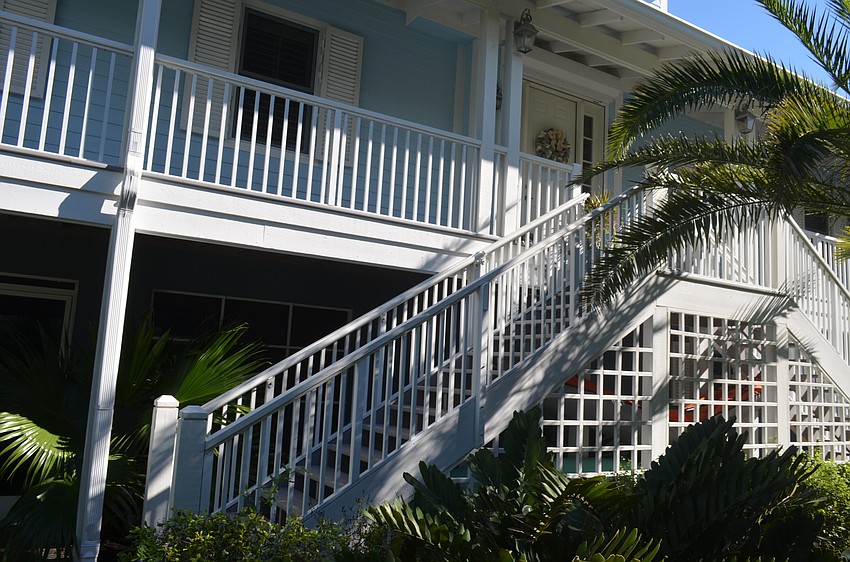 Stairs lead to the main level of the home.
