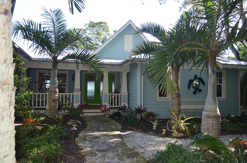 The outside of the home reflects the whimsical interior.