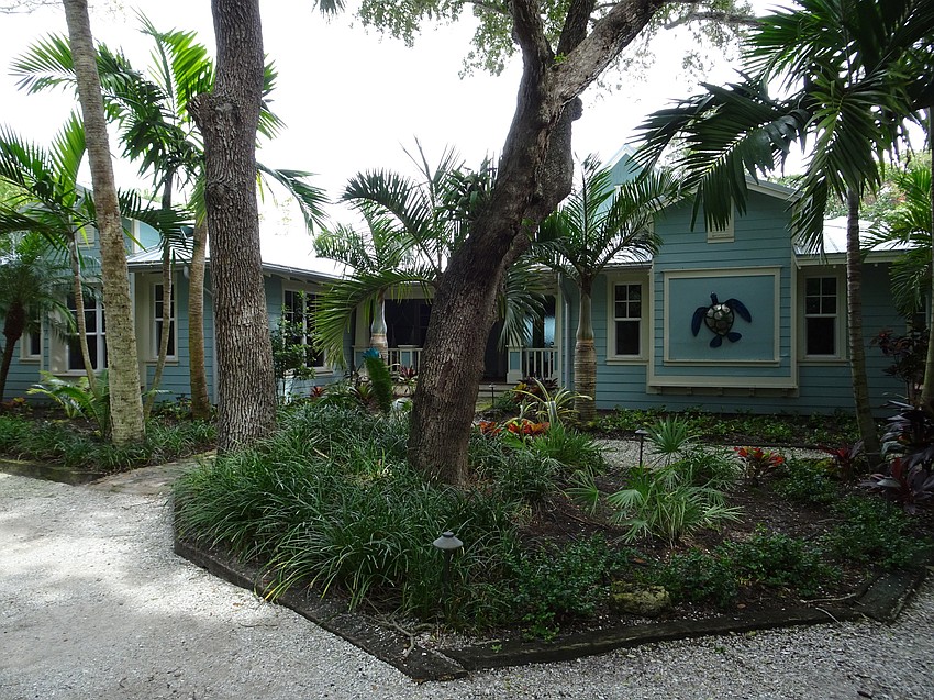 The outside of the home reflects the whimsical interior.