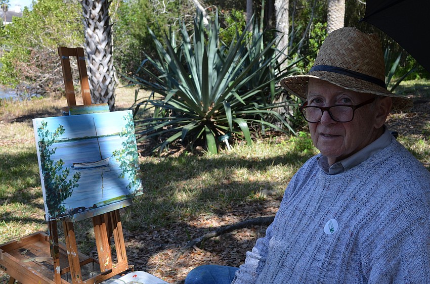 Dennis McGowan with his finished piece.