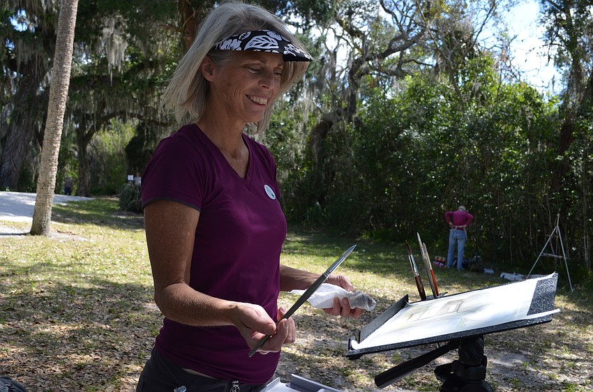 Nancy Clayburn chose the boat house at Historic Spanish Point as her inspiration.