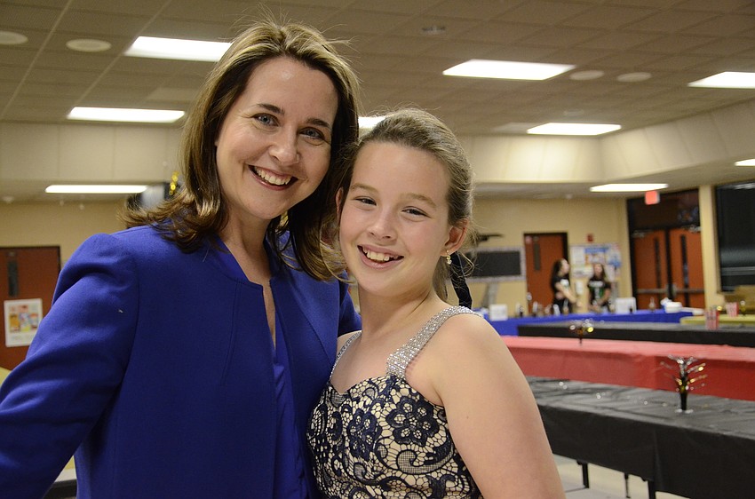 PTO president Kara Schlick and her daughter, Riley