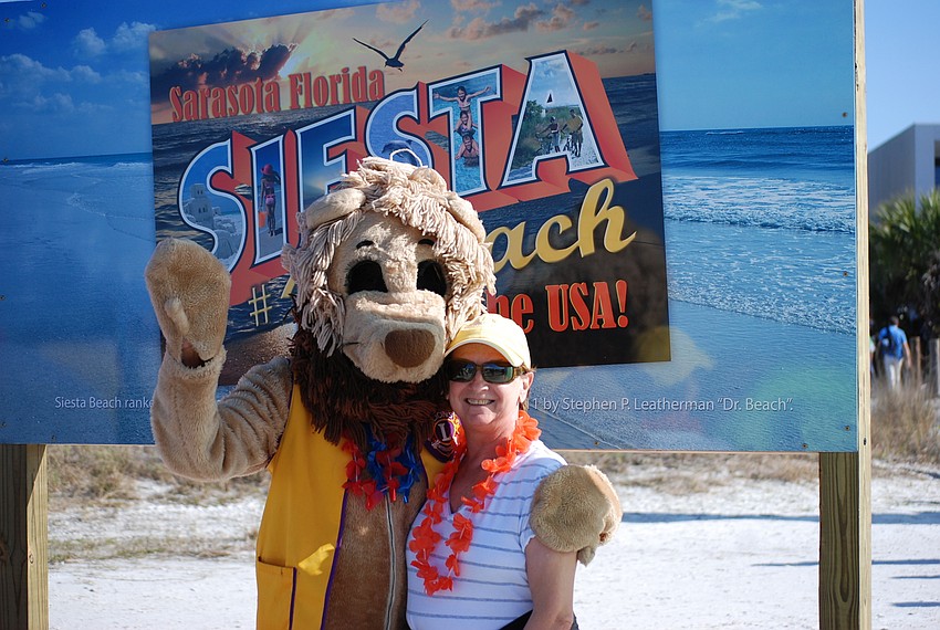 John Abel as Lenny the Lions Club Lion, and Lydia Dawson, who visited for the first time in eight years from Maine