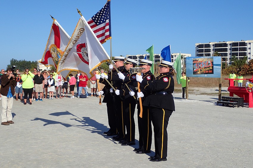 Members of the Sarasota County Fire Department Honor Guard at the opening ceremony