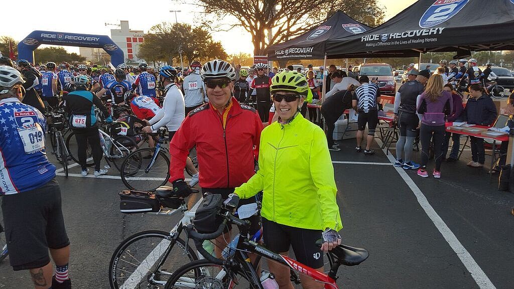 Susan and Josh Braunstein at the Wounded Warrior Project ride Feb. 13, in St. Petersburg.