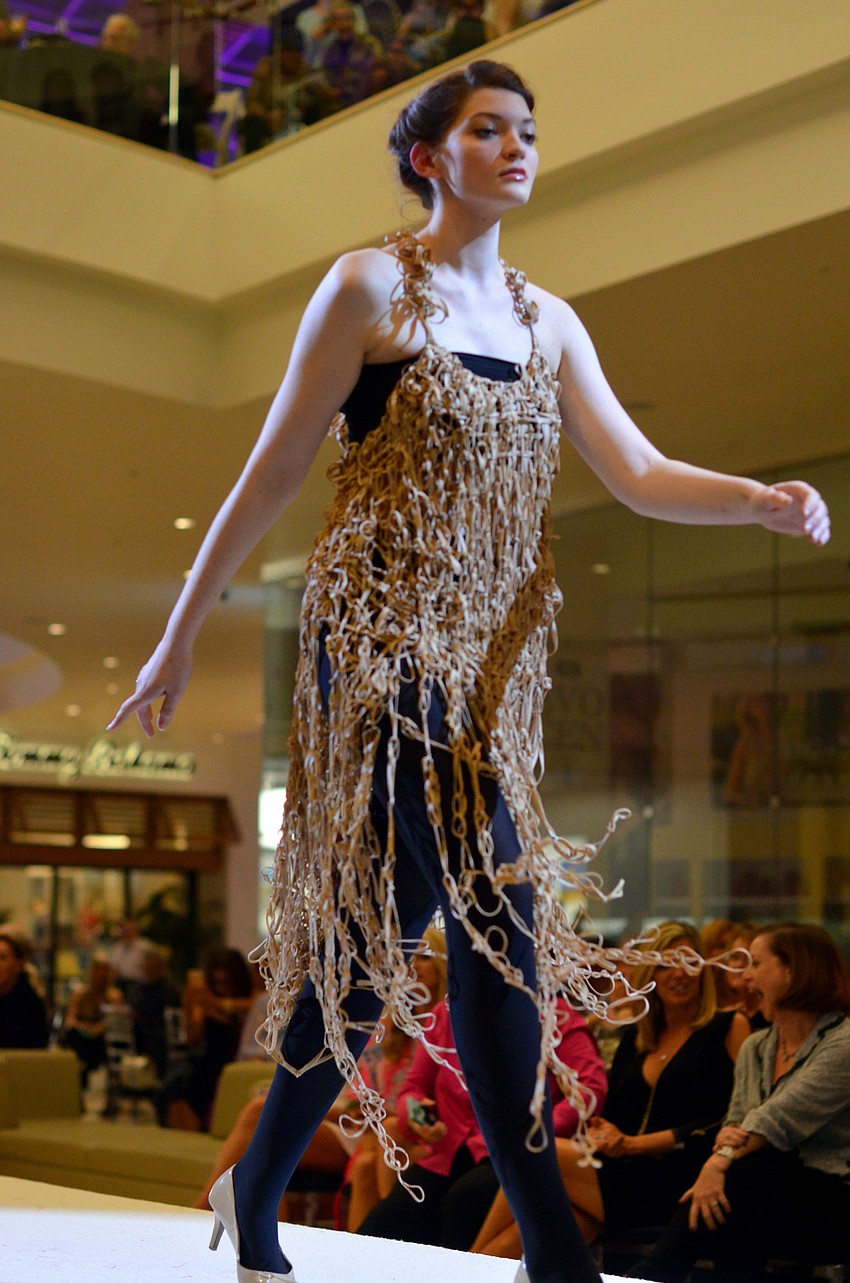 Kate Walsh models Lela Thompson's 'Banded' — made from rubber bands