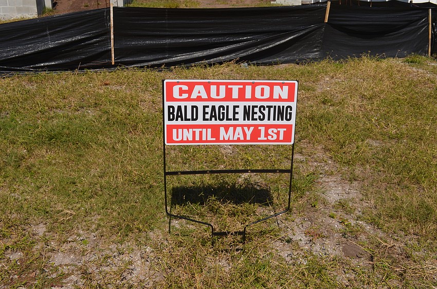 The bald eagle nest will halt construction at 601 Triton Bend until May 1.