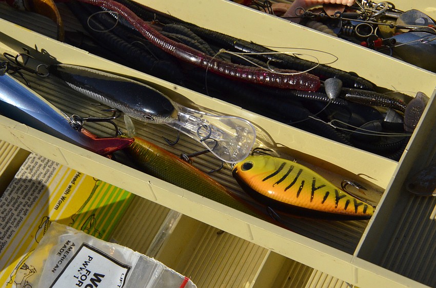 Lakewood Ranch resident Tammy Fraatz and her son, Elijah, came to the tournament with her father's old tackle box. 