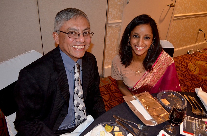 Manayake Wickram brings his daughter, Shenali, as his guest for the event.