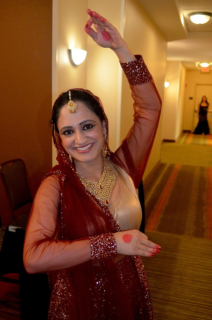 Megha Pandit celebrates her Middle Eastern heritage with her attire.