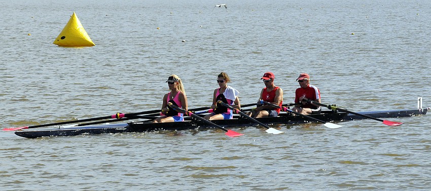 Rowers from Potomac and the Sarasota County Rowing Club teamed up for the Mixed Masters 4x race.
