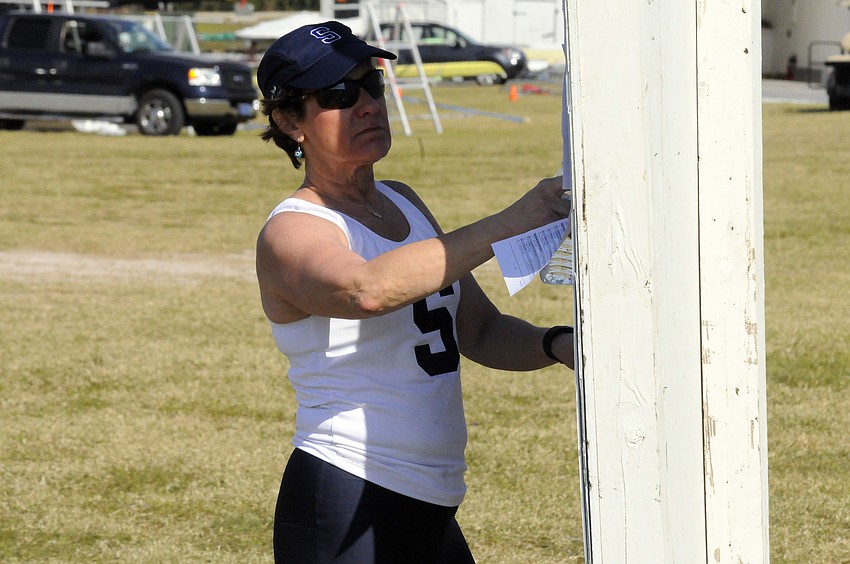 Sarasota Crew rower Gail Chase returned to the water after having spent the past year and a half recovering from a broken arm.